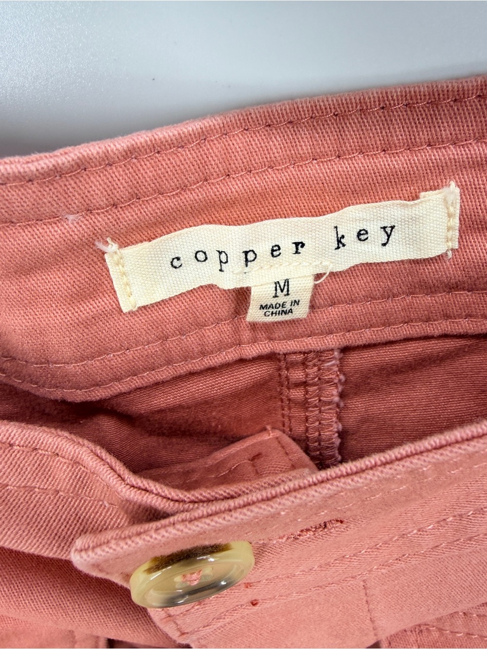 Copper Key Rose-Pink Button-Front Mini Skirt with Utility Pockets Size Medium - Picture 4 of 10